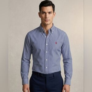 Ralph Lauren Men's Blue Striped Shirt